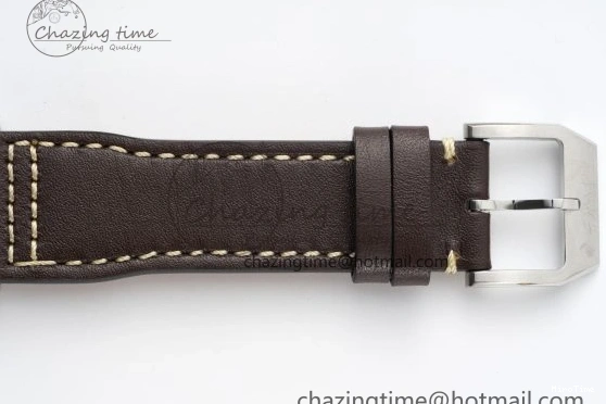 MIROTIME 0326 Bright Pilot Chrono SS AZF 1:1 Best Edition Green Dial on Brown Leather Strap A 7059